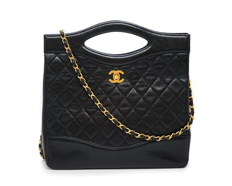 chanel black cloth bag|Chanel 31 large shopping bag.